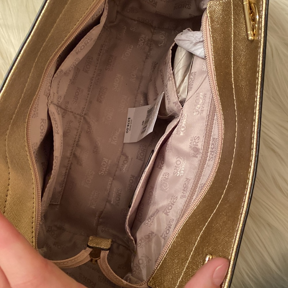 NWT Gold Metallic Michael Kors Tote - Picture 9 of 10